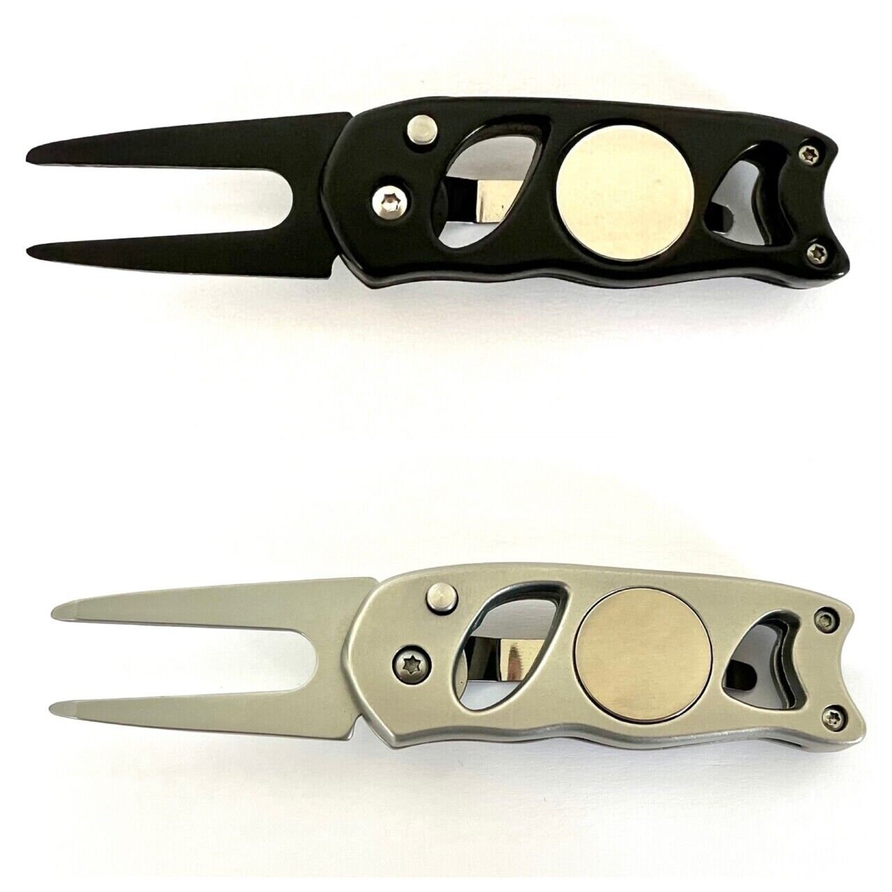 NEW Golf Switchblade Divot Pitch Mark Repair Tool w/ Ball Marker & Pocket Clip