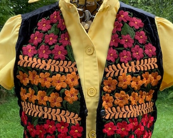 Embroidered Velvet Guatemalan Vest