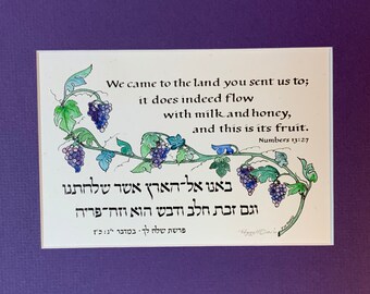 Parshat Shelach Lecha Calligraphy Art