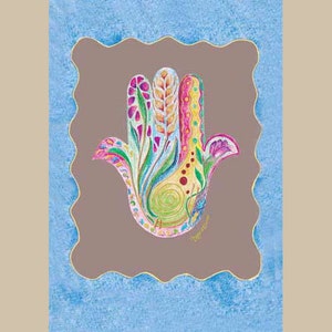 Garden Hamsa, Copper/Blue Hamsa