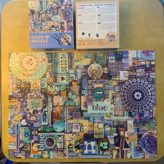 Cobble Hill Blue Jigsaw Puzzle - 1000 Piece Random Cut Puzzle With Linen Finish