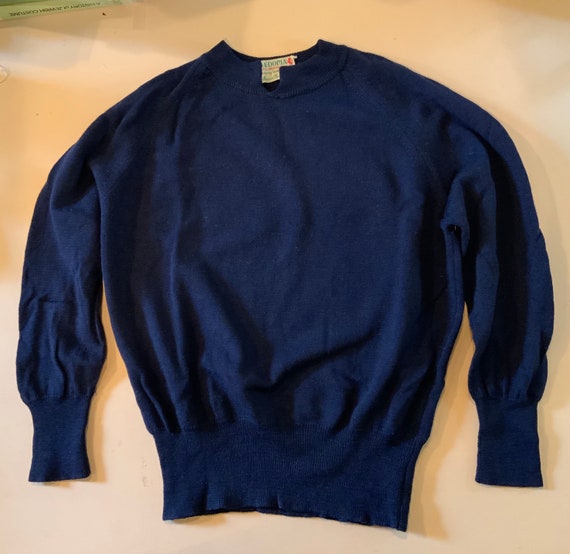 Navy Blue Wool Pullover Sweater