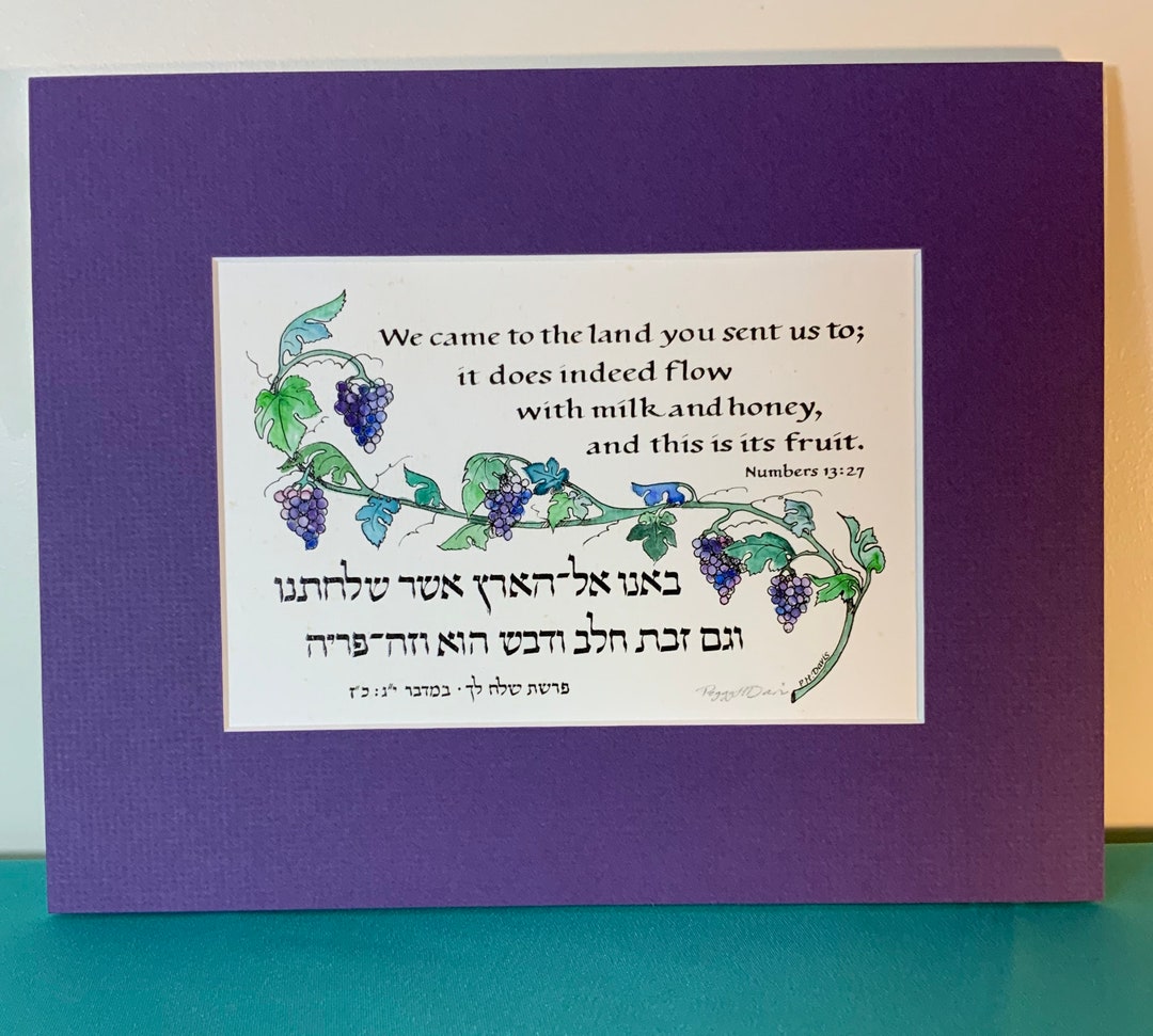 Parshat Shelach Lecha Calligraphy Art Etsy
