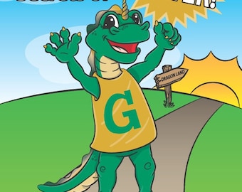 Kaugummi der Drache teilt Geheimnisse der Macht Ausmalbuch