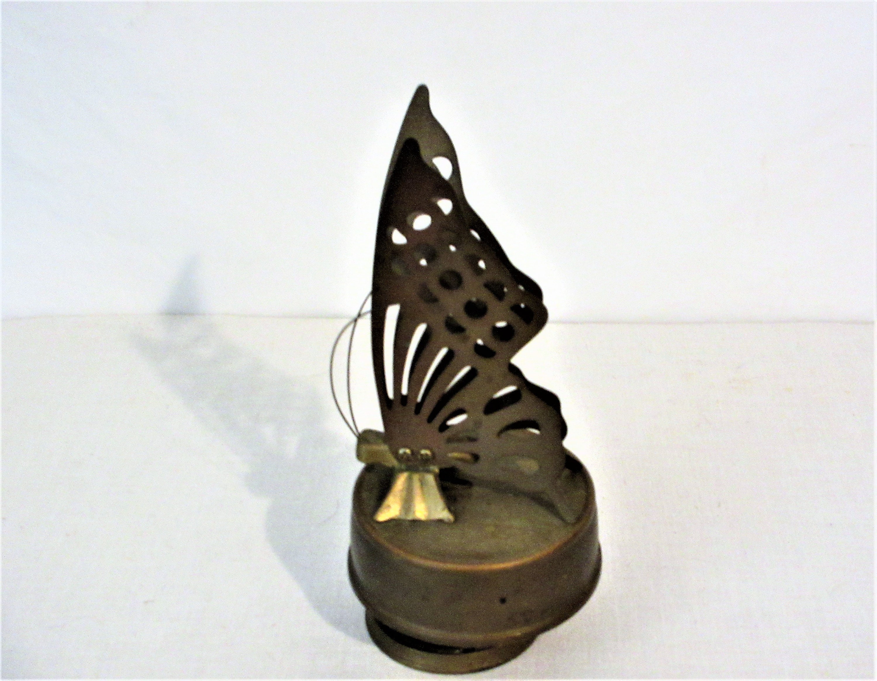 Musical Box. Wind up brass music box with a butterfly adorning Etsy