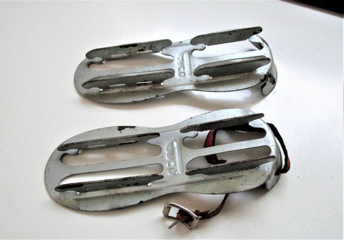 Vintage children's double blade ice skates from Etsy