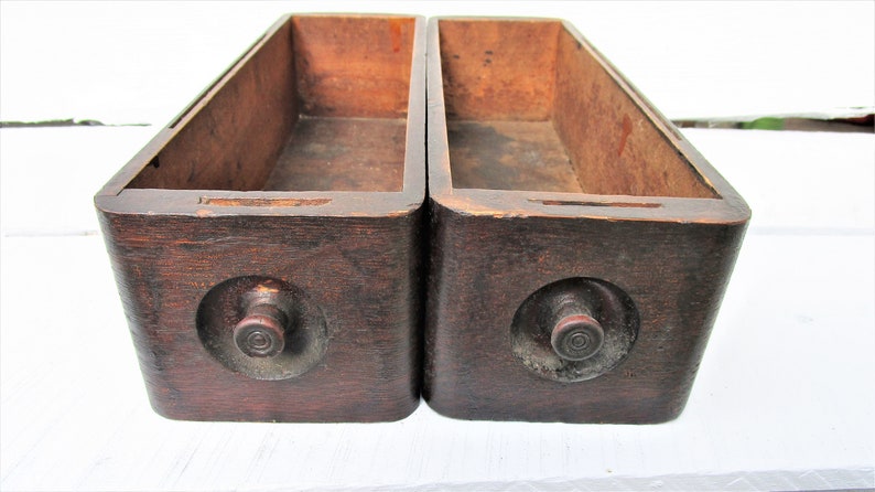 Antique Treadle Sewing Machine Drawers Set Of 2 Rustic Decor Etsy