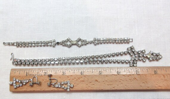 Jewelry set includes rhinestone necklace bracelet… - image 2