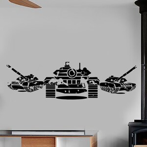 Wall Vinyl Tanks Army War Military Forces Guaranteed Quality Decal Mural Art 1645dz