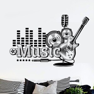 Wall Vinyl Music Rock Guitar Guaranteed Quality Decal Mural Art 1512dz image 1