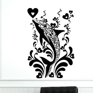 Wall Decal Dolphin Ocean Marine Ornament Tribal Mural Vinyl Decal Sticker 1880dz