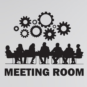 Meeting Room Vinyl Wall Decal Gears Teamwork Company Business Decor Interior Window Door Stickers Mural (#6470di)