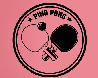 Ping Pong Vinyl Wall Decal Athlete Game Room Racket Sports Stickers Mural (#4031dg)