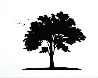 Wall Vinyl Decal Tree Branch Nature Birds Beautiful View Decor 2073di