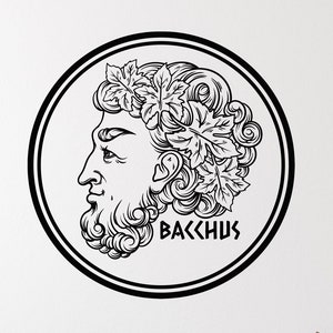 Bacchus Ancient Greek God Vinyl Wall Decal Wine Bar Ancient Greece Decor Stickers Mural (#6495di)