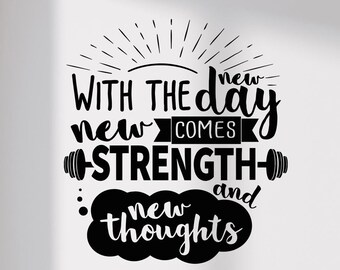 Inspirational Quote Vinyl Wall Decal Home Gym Lettering Fitness Sports Workout Room Words Motivational Room Decoration Art Stickers (#084dl)
