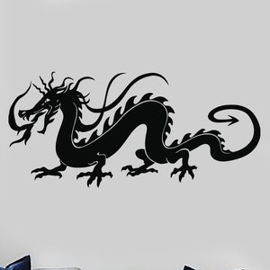 Wall Vinyl Decal Dragon Asian Oriental Symbol of Good Fortune Totem Decor (#2414dn)