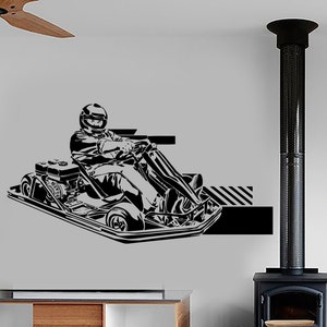 Wand-Vinyl-Kunst-Aufkleber Kart-Formel 1 Kart Racing Superkart Geschwindigkeit Auto-Dekor-1315dz
