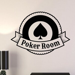 Poker Room Sign Vinyl Wall Decal Casino Games Man Cave Decor Stickers Mural (#2384di)