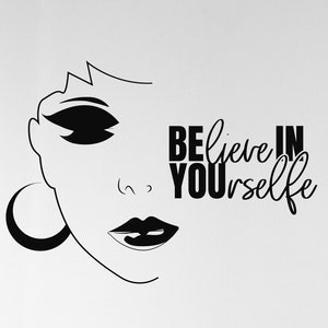 ビューティー サロン ビニール ウォール デカール インスピレーションを与える格言 引用句 女の子の部屋 窓 鏡 部屋 装飾 ステッカー 壁画 (#6493di)