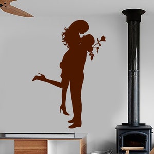 Wall Vinyl Decal Family Hearts Couple's Love Valentines Day Romance Hug's and Kisses Romantic Bedroom Decor 1036dz image 1