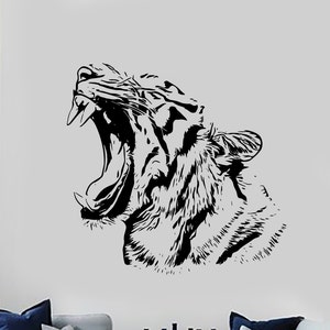 Wall Stickers Tiger Roar Head Jungle Africa Ethnic Decor Art Mural 1456dz