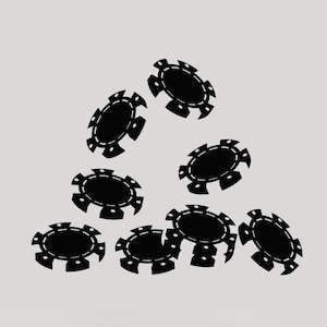 Poker Chips Vinyl Wall Decal Casino  Room Stickers Mural (2825di)