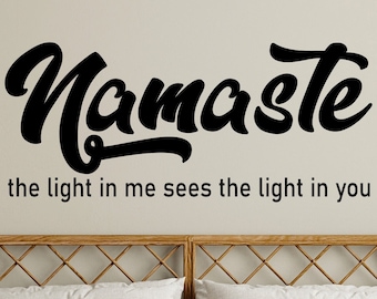 Namaste Vinyl Wall Decal: Yoga Studio Meditation Room Decor (#6303di)