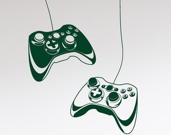 Vinyl Wall Decal Two Joysticks Gamepads Controller Video Games Gamer Gaming Room Cool Door Art Stickers Mural (#2544di)