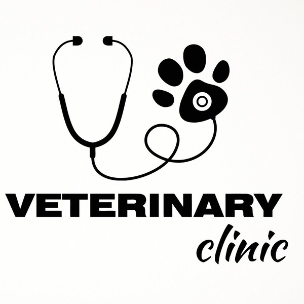 Pet Care Vinyl Wall Decal Veterinary Clinic House Animals Stickers Mural (#4529dg)