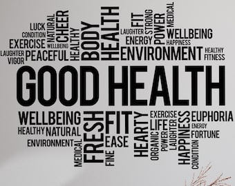 Good Health Vinyl Wall Decal: Inspirational Gym Decor (#6450di)