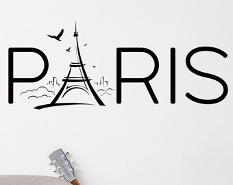 Eiffel Tower Vinyl Wall Decal: French Parisian Home Decor  (#6345di)