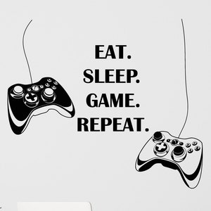Gaming Controllers Vinyl Wall Decal - Gamer Room Decor - Joysticks Gamepad Video Game Themed Wall Art Stickers Mural (#6185di)