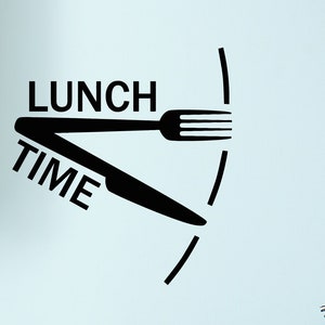 Dinner Vinyl Wall Decal Lunch Time Clock Decor For Kitchen Cafe Stickers Mural (#1512dg)