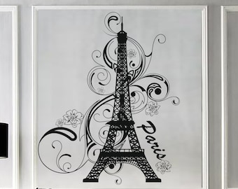 Décalcomanie murale en vinyle Paris Tour Eiffel France Incroyable décoration de chambre de vacances 1283dz
