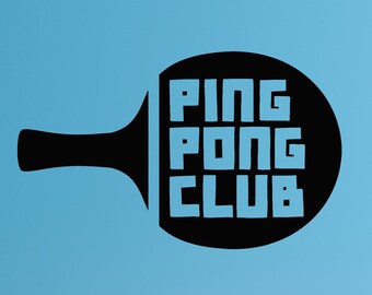 Tennis Vinyl Wandtattoo Spiel Sport Ping-Pong Schläger Aufkleber Wandbild (#4199dg)