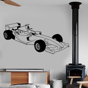 Naklejka ścienna z winylu Sport Kart Formuła 1 Wyścigi Prędkość Pojazd Niesamowity Wystrój 1326de