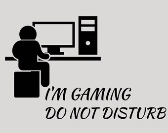 Gaming Art Vinyl Wall Decal Gamer Do Not Disturb Video Games Room Stickers (#2799di)