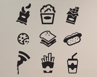 Snack Bar Vinyl Wall Decal: Fast Food Kitchen Decor (#6116di)