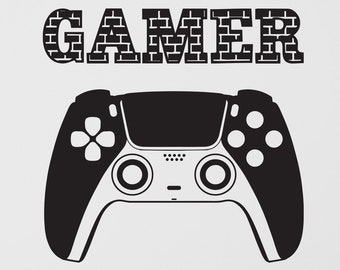 Gamer Vinyl Wall Decal Gaming Controller Video Games Art Game Zone Decoration Room Art Stickers Mural (#6310di)