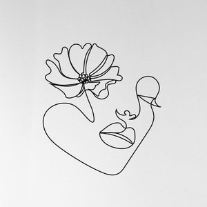 Beautiful Female Face Vinyl Wall Decal Beauty Salon Spa Flower Girl Bedroom Dressing Room Decoration Window Art Stickers Mural (#030dl)
