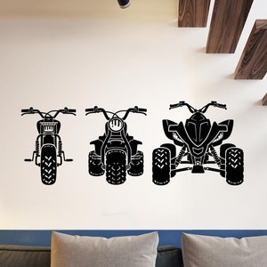Vinyl Wall Decal Motorcycle ATV Quad Rider Off Road Bike Motorsport Motocross Garage Decoration Man Cave Decor Stickers Mural (#039dl)