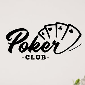 Casino Vinyl Wall Decal Poker Club Cards Ace Stickers Mural (#5652dg)