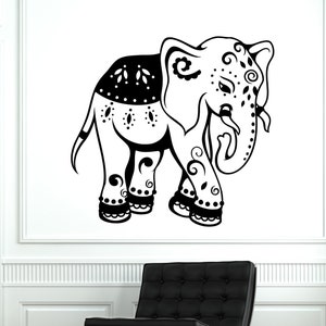 Wall Vinyl Elephant Cute Tribal Ornament Mural Vinyl Decal Sticker 1766dz