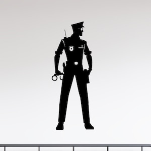 Police Officer Wall Vinyl Decal Police Station Cop Law Enforcement Stickers Mural (#282da)