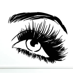 Eyebrow and Eyelashes Wall Mural - Stylish Beauty Salon Vinyl Decal for a Chic Look (#2746da)
