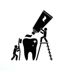 Dentist Office Vinyl Wall Decal Dental Clinic Tooth Cleaning Interior Toothpaste Brush Stickers Mural (#2908di)
