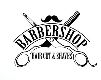 Barbershop Vinyl Wall Decal Hair Cut Shaves Salon Decor Interior Stickers Mural (#2870di)