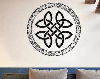 Irish Circle Vinyl Wall Decal Celtic Knot Room Decoration Ireland Pattern Art Decor Stickers Mural (#6354di)