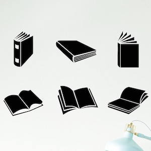Open Books Vinyl Wall Decal Reading Room Library Knowledge Stickers Mural (#2797dg)
